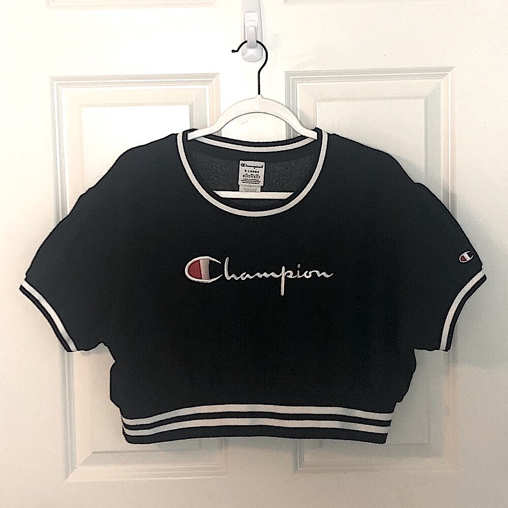Champion Black Crop Top Size XL